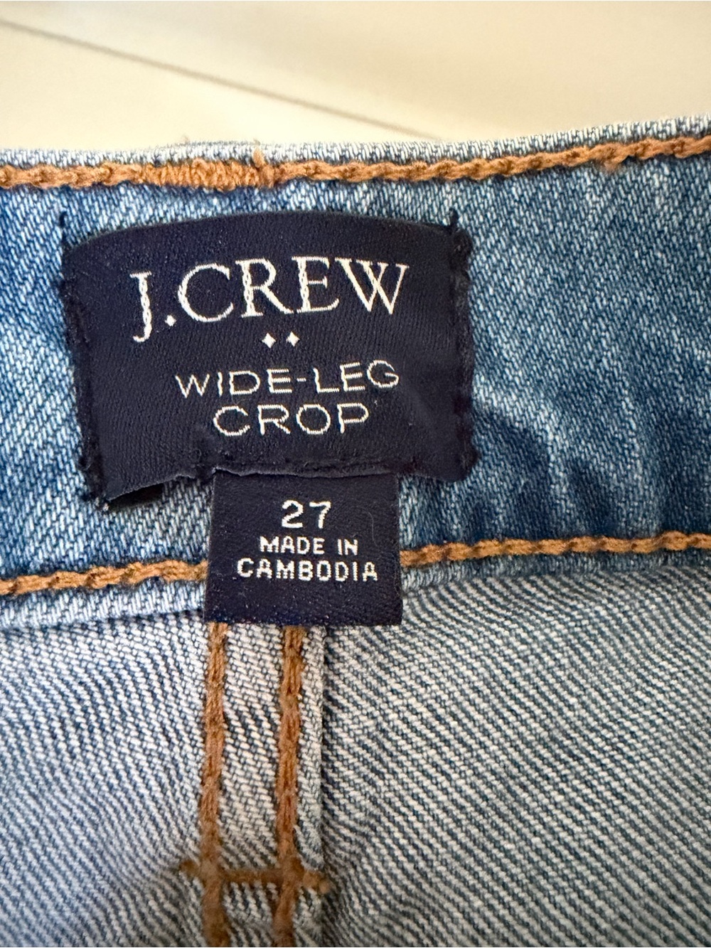 J.Crew Wide-Leg Cropped Jeans | Size 27 | Medium Wash | Raw Hem - Picture 5 of 5